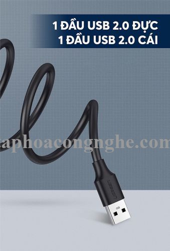 Ugreen 10317 3M màu Đen Cáp tín hiệu nối dài USB 2.0 lõi thuần đồng US103 30010317
